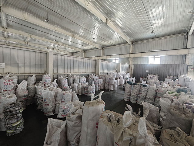 Raw material warehouse and packaging line for control cable products